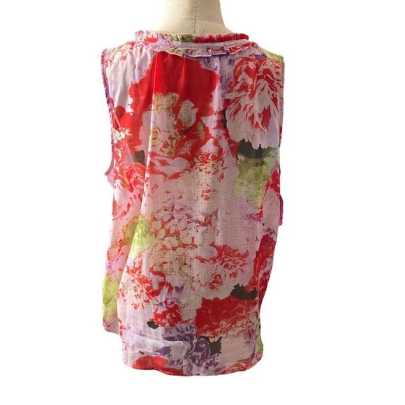 Wildflower Sheer Flowered Tank Top / SZ: XL - Picture 6 of 7